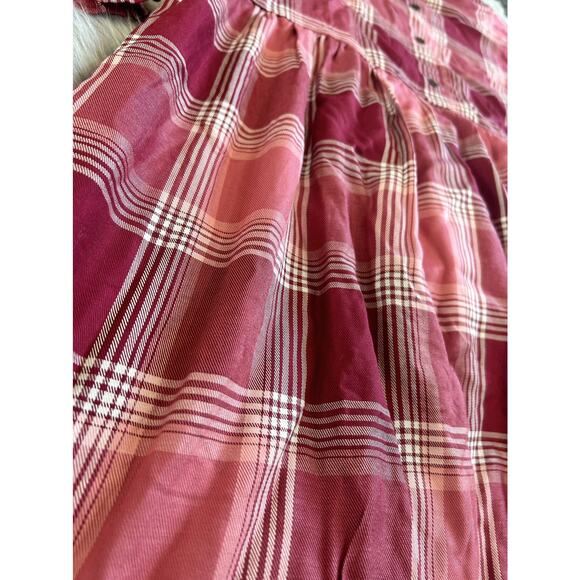 Matilda Jane Button Front Shirt Parker Plaid Sz Large - Picture 2 of 3